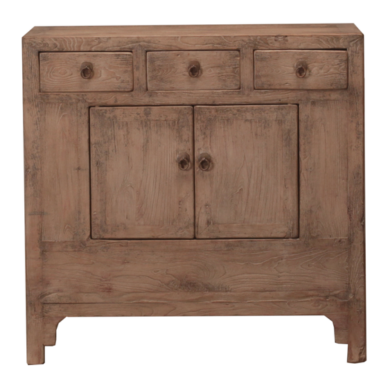 Sideboard wood natural 2drs 3drws 110x45x105 sideview
