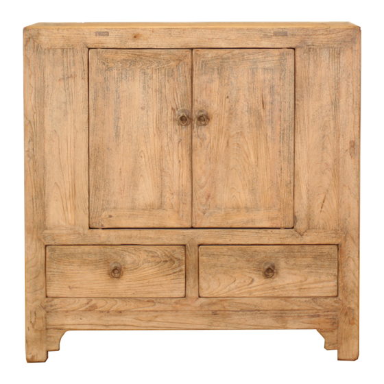 Sideboard wood natural 2drs 2drws 115x45x110 sideview