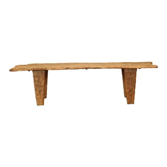 Coffee table wood natural 202x59x48 sideview