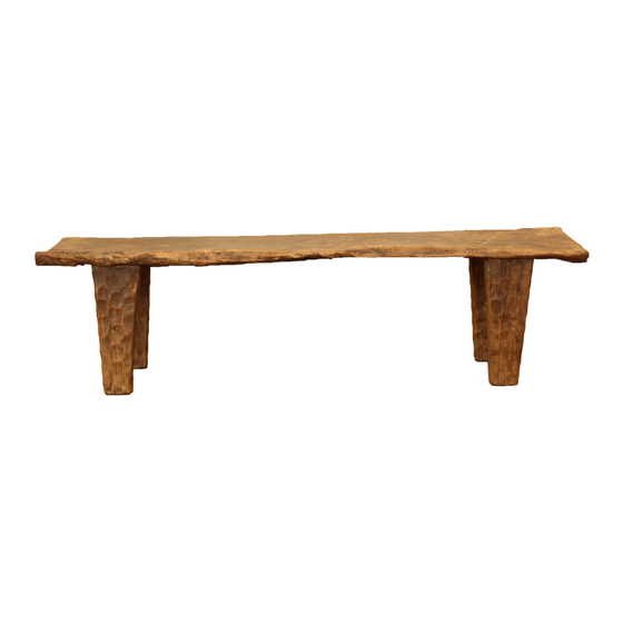 Coffee table wood natural 199x59x48 sideview