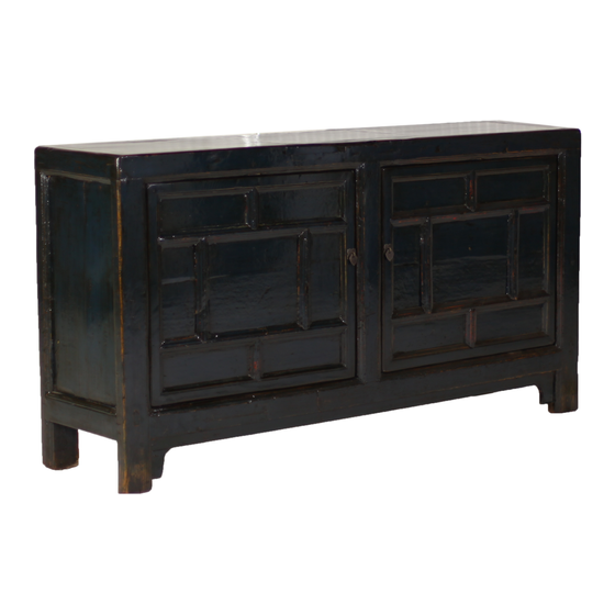 Sideboard lacquer black 2drs 161x40x87
