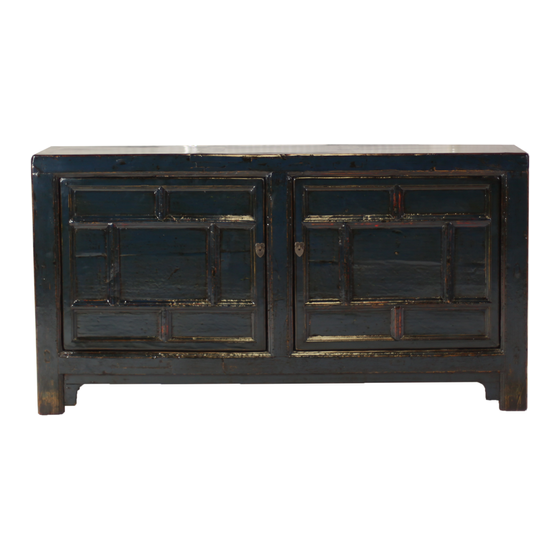 Sideboard lacquer black 2drs 161x40x87 sideview