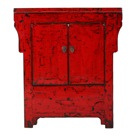 Sideboard lacquer red 2drs 94x41x107 sideview
