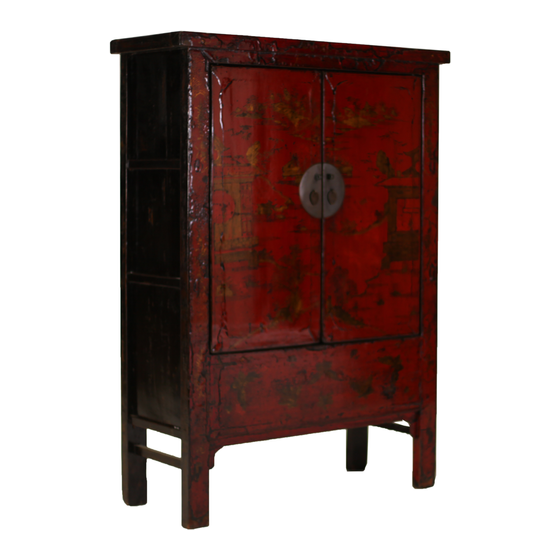 Bridal cabinet lacquer red 2drs 128x50x179