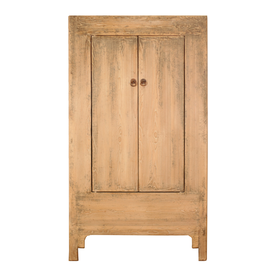 Cabinet high wood natural 2drs 102x55x188 sideview