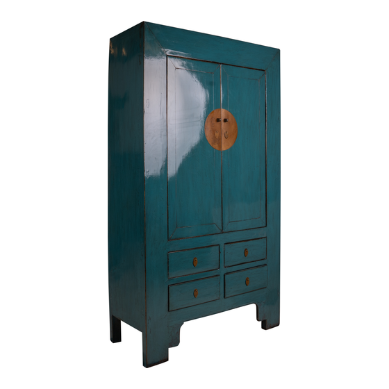 Bridal cabinet lacquer blue 2drs 4drws