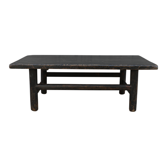 Table Tang wood black 79x45x27 sideview