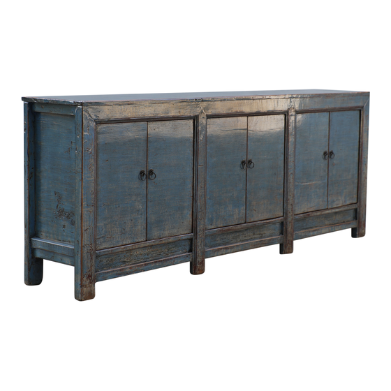 Sideboard wood blue 6drs 223x45x90