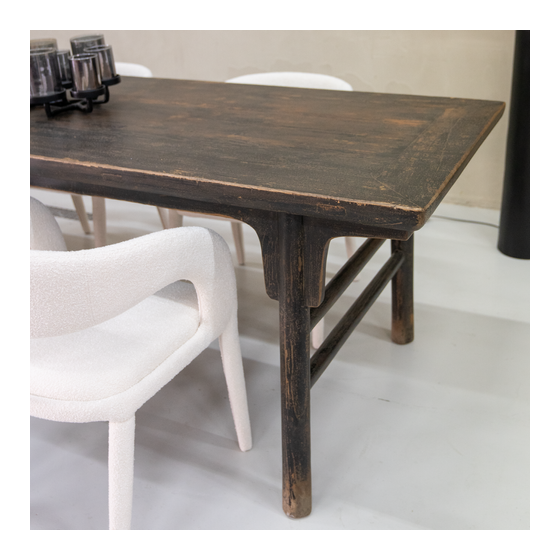 Dining table wood black 240x87x80 sideview
