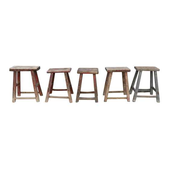 Stool wood in various colors and sizes sideview