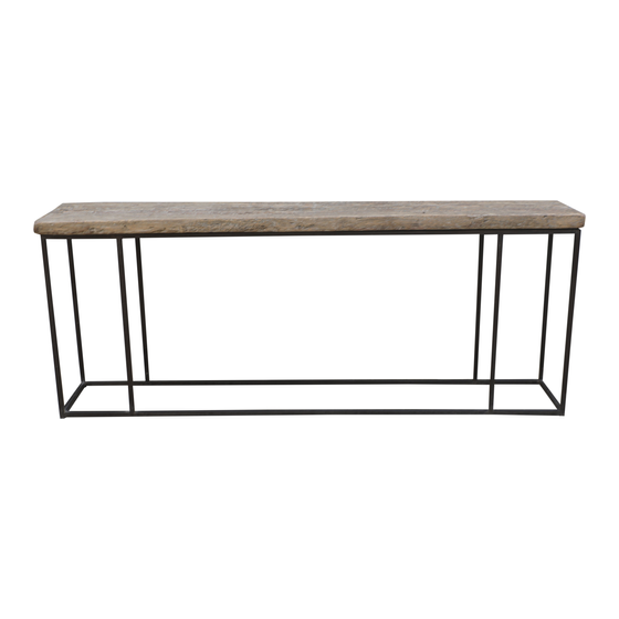 Console table wood 202x36x80 sideview