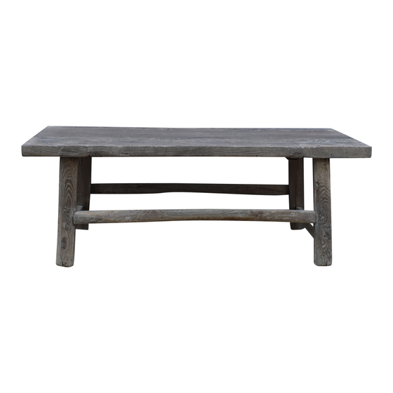 Coffee table wood brown 122x63x45 sideview