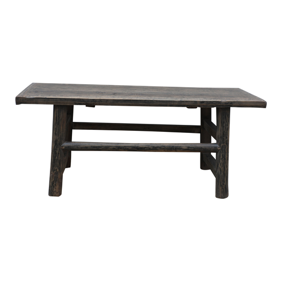 Coffee table wood black 106x60x44 sideview