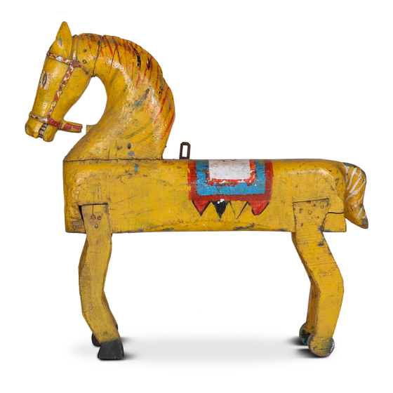 Paard hout gekleurd sideview