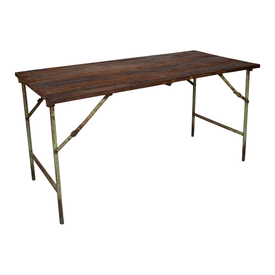 Market table 150x75x76 wood blue