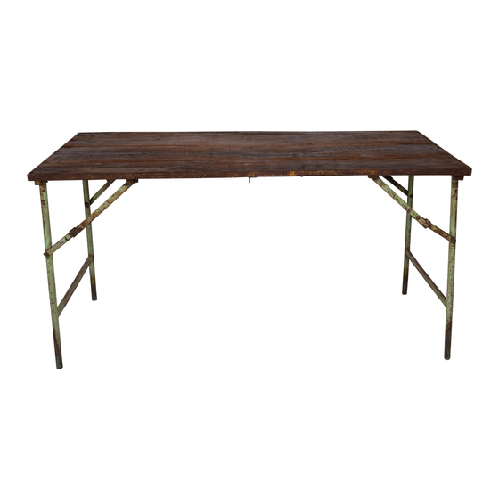 Market table 150x75x76 wood blue sideview