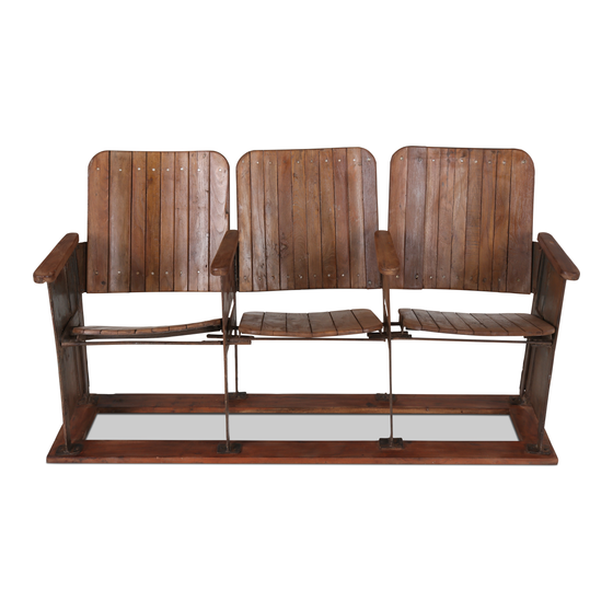 Cinema chair 3-seater wood sideview