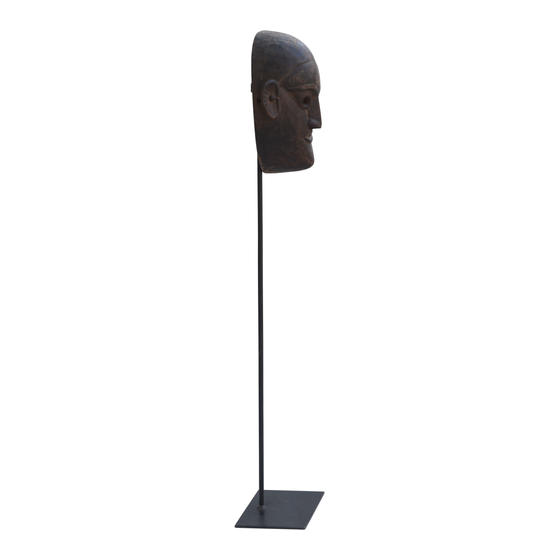 Mask wood on stand large sideview