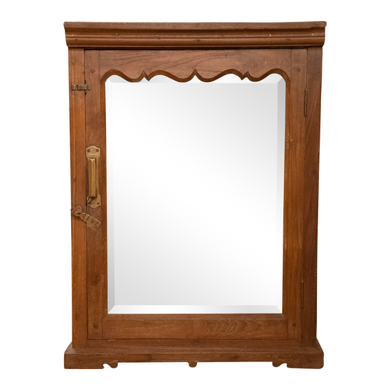 Wooden cabinet with mirror sideview