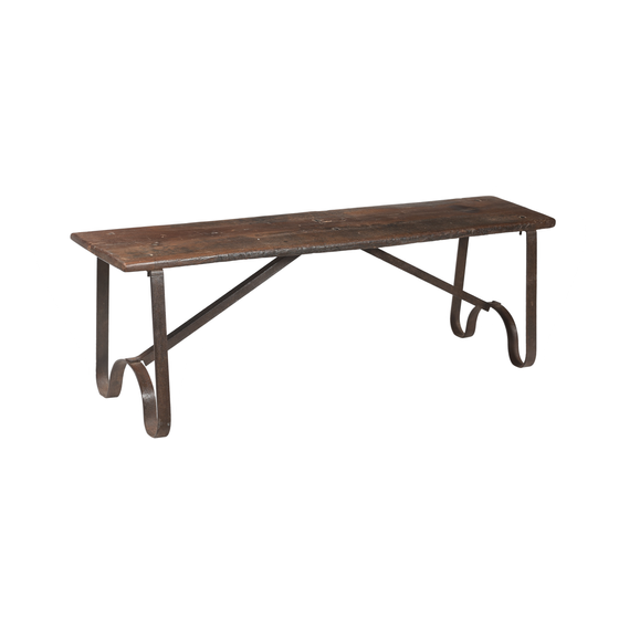 Bench wood with metal frame