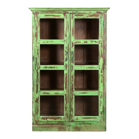 Glass cabinet wood sideview