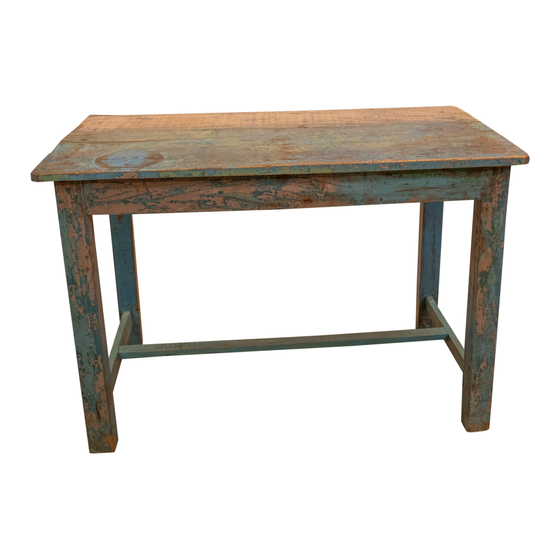 Table wood blue sideview