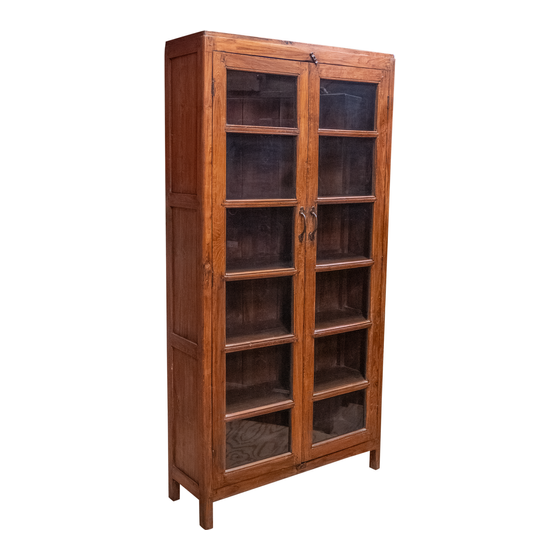 Glass cabinet teak wood sideview