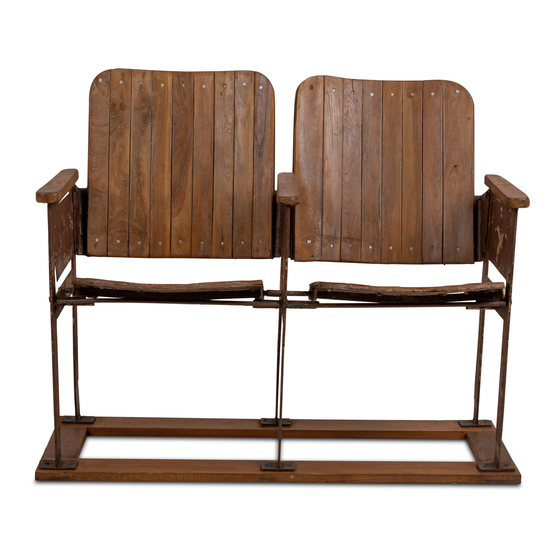 Cinema chair wood 2-seater sideview