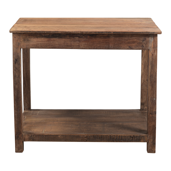 Table wood with shelf sideview