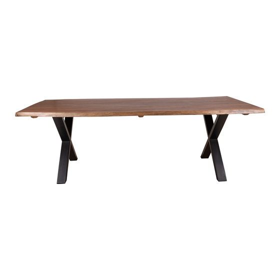 Dining table Belluno black base 240x90x76 sideview