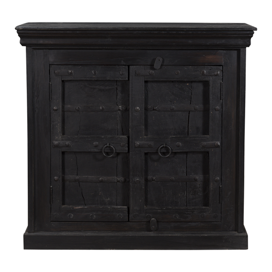 Cabinet wood black small sideview