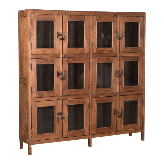 Cabinet wood 12 glass doors