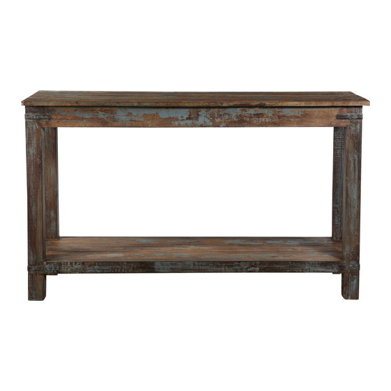 Market table wood grey sideview