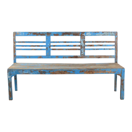 Bench wood blue sideview
