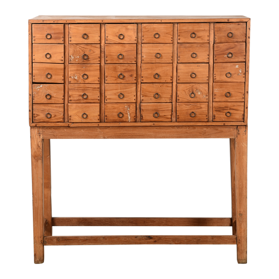 Chest of drawers wood 30drwrs sideview