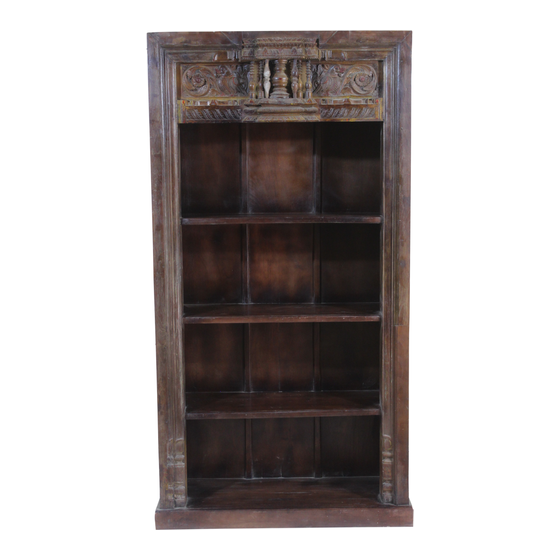 Bookcase wood carving brown sideview