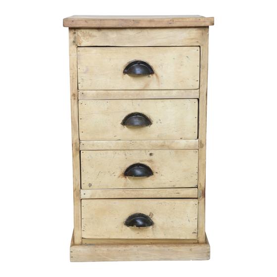 Chest of drawers wood natural mix 4drwrs