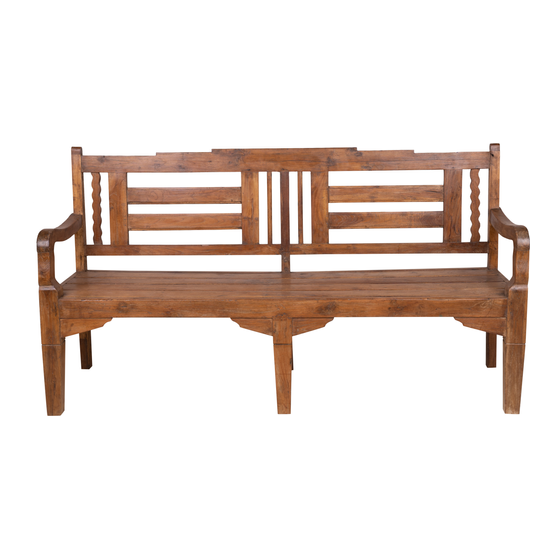 Bench wood colonial sideview