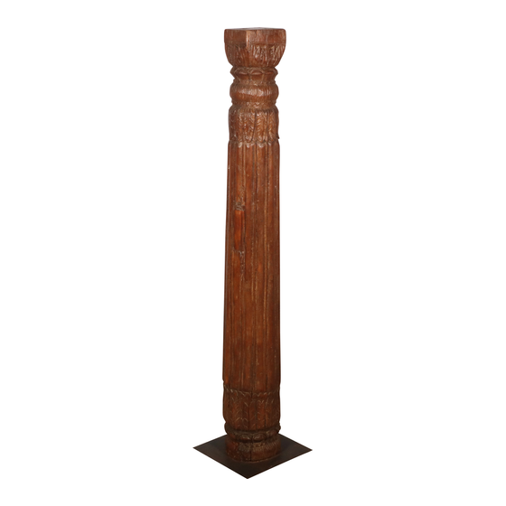 Pillar lamp base wood brown sideview