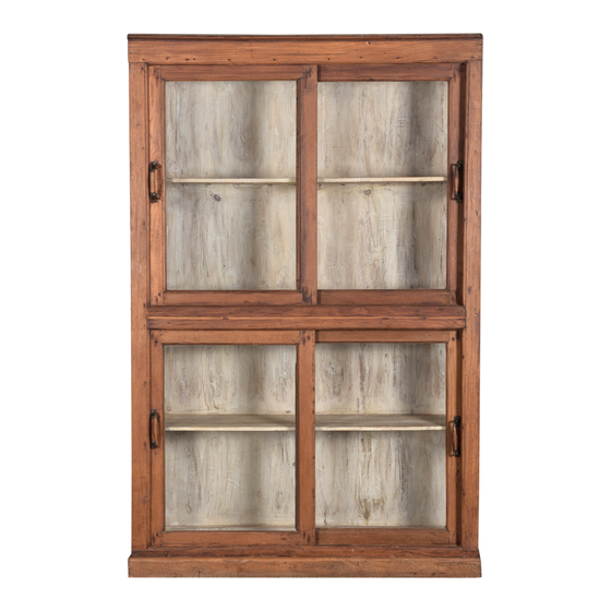 Glass cabinet wood sideview