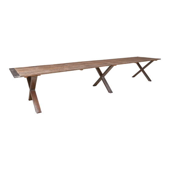 Dining table wood with iron base 430x95x77