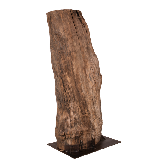 Wood on iron stand