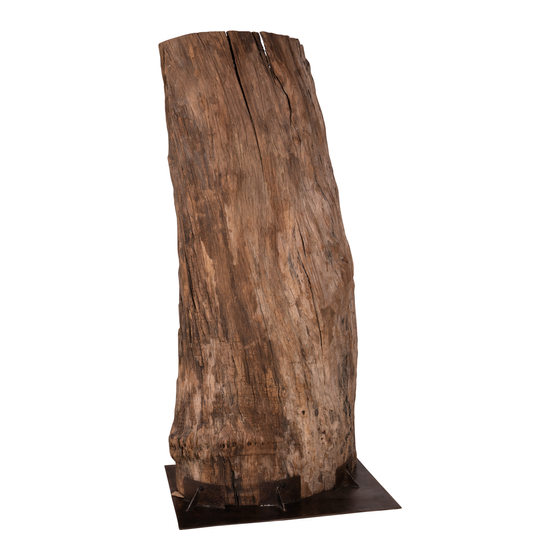Wood on iron stand sideview