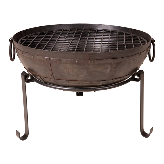 Fire bowl with grid iron 70x70x50