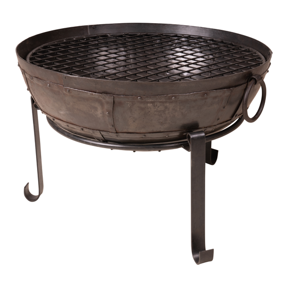 Fire bowl with grid iron 70x70x50 sideview