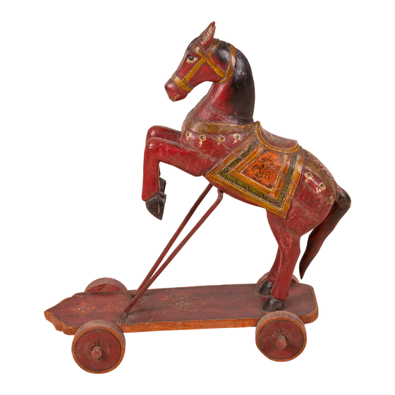 Kart wood horse colored sideview