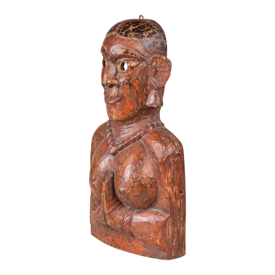Mask wood red 32x17x63