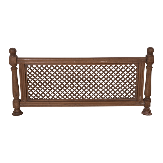 Panel wood with iron grid 120x6x58 sideview