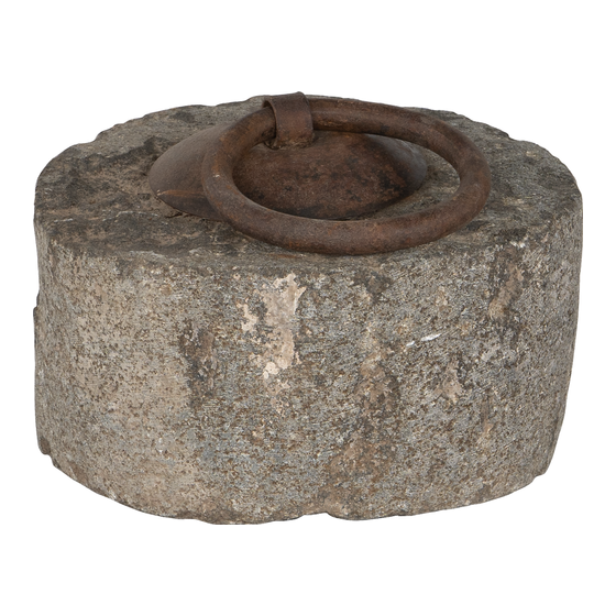 Deurstopper steen met ijzeren ring 15x15x12
