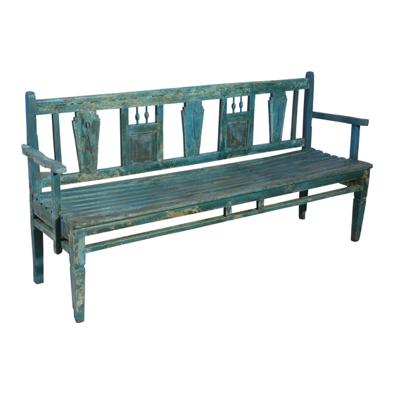Bench wood blue with tiles